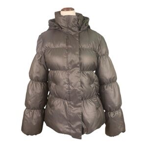 Gap Brown Bronze Warm Puffer Winter Coat Down Filling with Detachable Hood Small